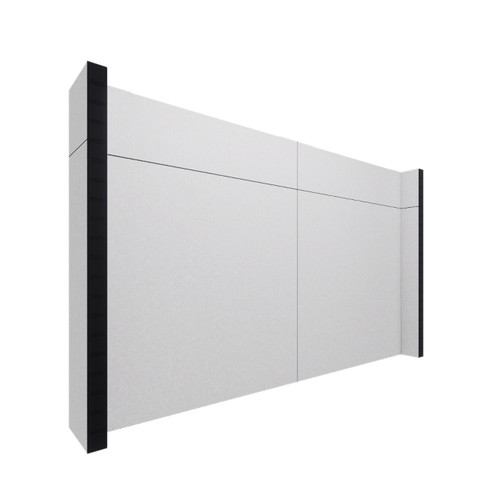 EverPanel 8' x 5' Wall Kit - Marble Gray SoundSorb With Black Trim