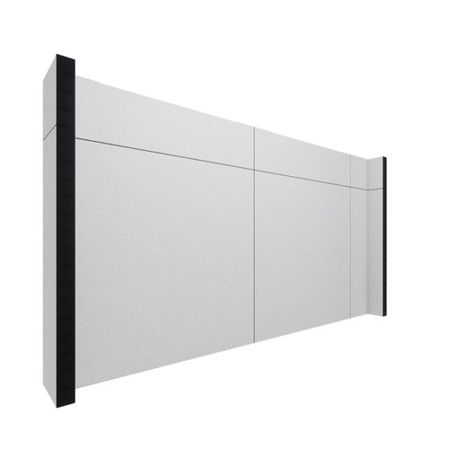 EverPanel 9' x 5' Wall Kit - Marble Gray SoundSorb With Black Trim