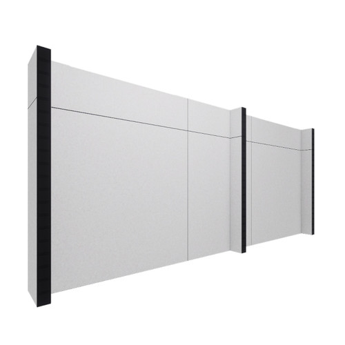 EverPanelÂ® 11' x 5' Wall Kit - Marble Gray SoundSorbª With Black Trim