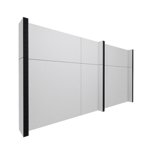 EverPanelÂ® 11' x 6' Wall Kit - Marble Gray SoundSorbª With Black Trim