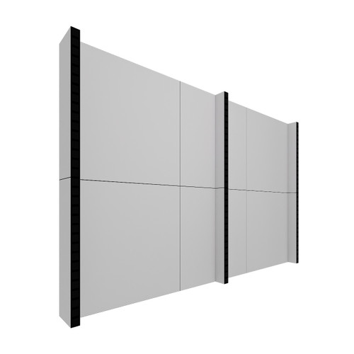 EverPanel® 12' x 8' Wall Kit - White With Black Trim