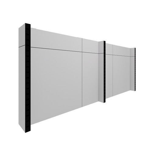 EverPanel® 12' x 5' Wall Kit - White With Black Trim