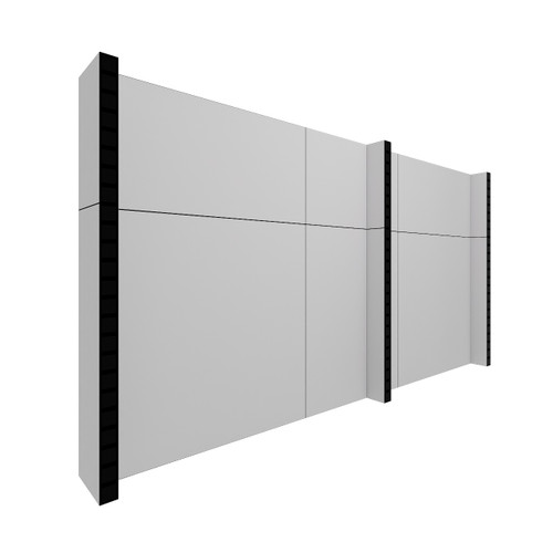 EverPanel 11' x 6' Wall Kit - White With Black Trim