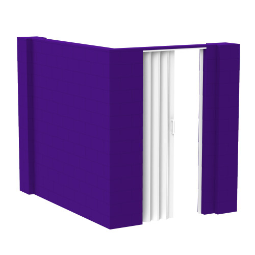 EverBlock 6' x 8' x 7' L-Shaped Wall Kit w/ Door - Purple