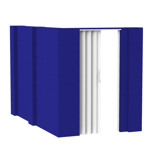 EverBlock 6' x 10' x 7' L-Shaped Wall Kit w/ Door - Blue