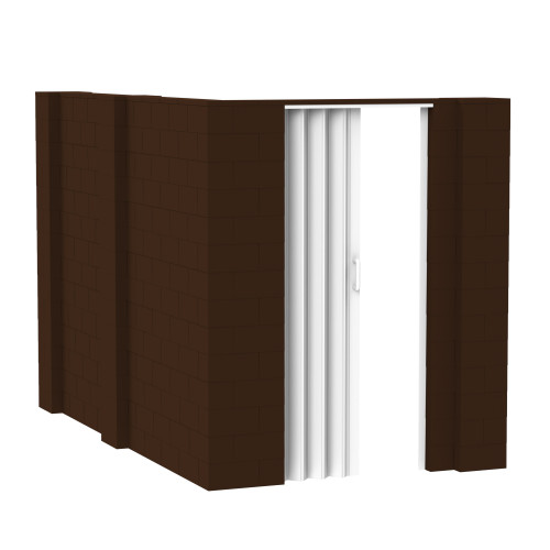EverBlock 6' x 10' x 7' L-Shaped Wall Kit w/ Door - Brown