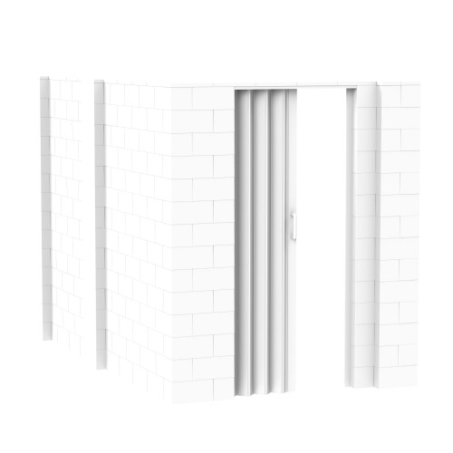 EverBlock 6' x 10' x 7' L-Shaped Wall Kit w/ Door - White