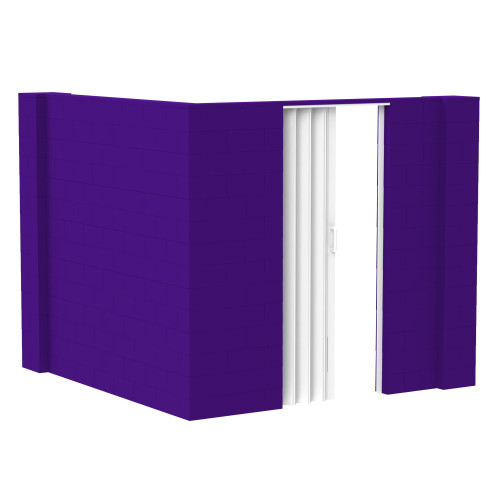 EverBlock 8' x 8' x 7' L-Shaped Wall Kit w/ Door - Purple