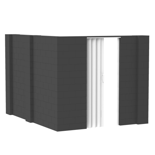 EverBlock 8' x 10' x 7' L-Shaped Wall Kit w/ Door - Dark Gray