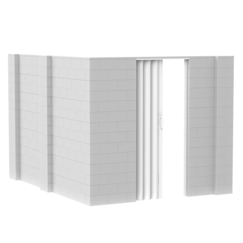 EverBlock 8' x 10' x 7' L-Shaped Wall Kit w/ Door - Translucent