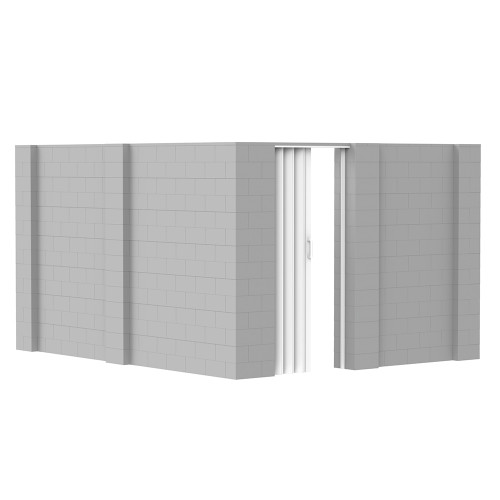 EverBlock® 10' x 12' x 7' L-Shaped Wall Kit w/ Door - Light Gray