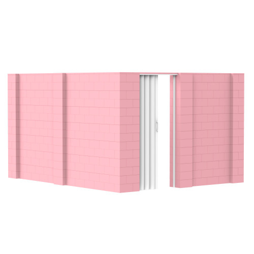 EverBlock 10' x 12' x 7' L-Shaped Wall Kit w/ Door - Pink