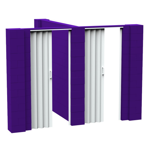 EverBlock 10' x 8' x 7' T-Shaped Wall Kit w/ 2 Doors - Purple