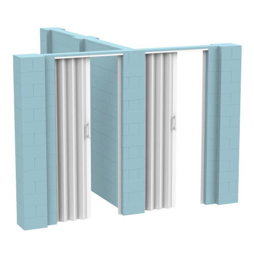 EverBlock 10' x 10' x 7' T-Shaped Wall Kit w/ 2 Doors - Light Blue
