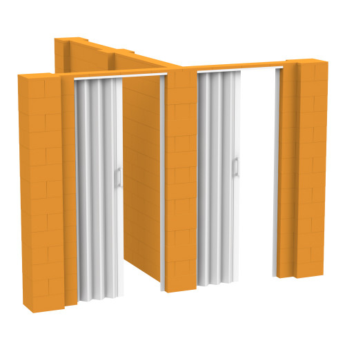 EverBlock 10' x 10' x 7' T-Shaped Wall Kit w/ 2 Doors - Orange