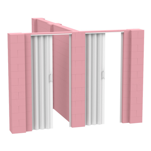 EverBlock 10' x 12' x 7' T-Shaped Wall Kit w/ 2 Doors - Pink