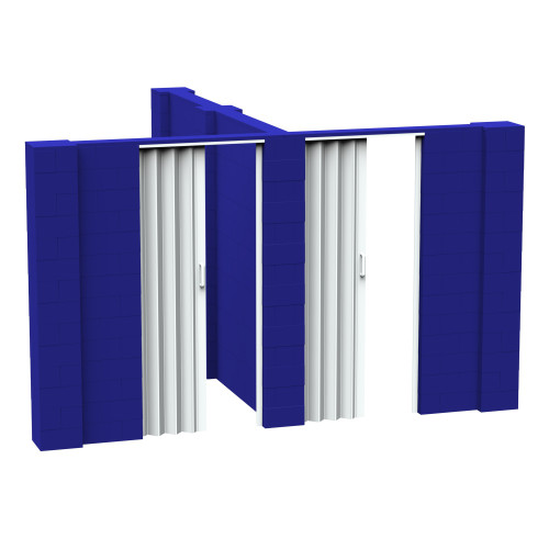 EverBlock 12' x 10' x 7' T-Shaped Wall Kit w/ 2 Doors - Blue