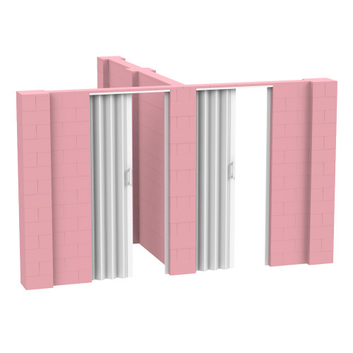 EverBlock 12' x 10' x 7' T-Shaped Wall Kit w/ 2 Doors - Pink