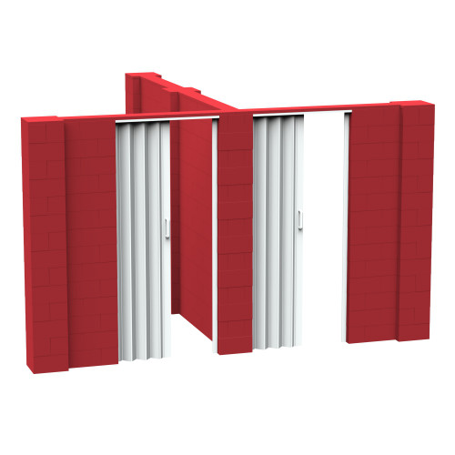 EverBlock 12' x 10' x 7' T-Shaped Wall Kit w/ 2 Doors - Red