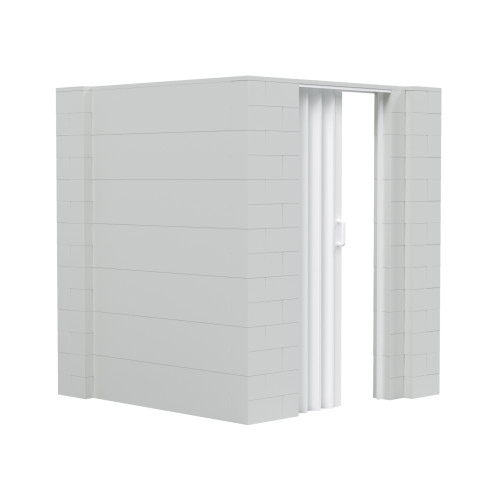 EverBlock 6' x 6' x 7' L-Shaped Wall Kit w/ Door - Dark Gray