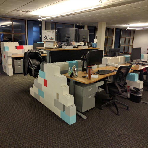 You can use the blocks to create any unique design, mix and match blocks to customize your cubicle area.