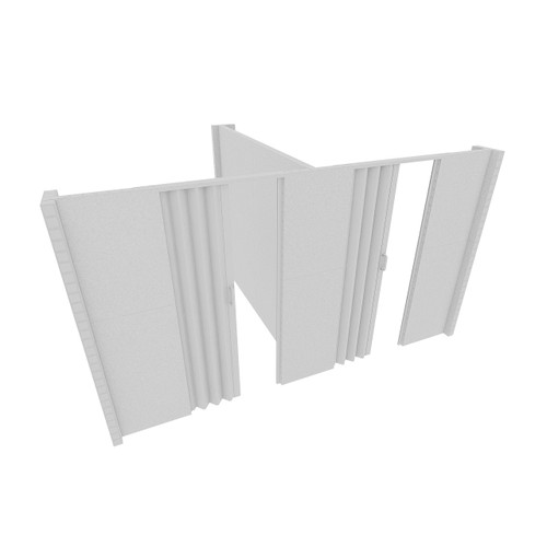EverPanel® 10'6" x 8'6" x 7' T-Shaped Wall Kit w/ 2 Doors - Marble Gray SoundSorbª With White Trim EverPanel® 10'6" x 8'6" x 7' T-Shaped Wall Kit w/ 2 Doors - Marble Gray SoundSorbª With White Trim