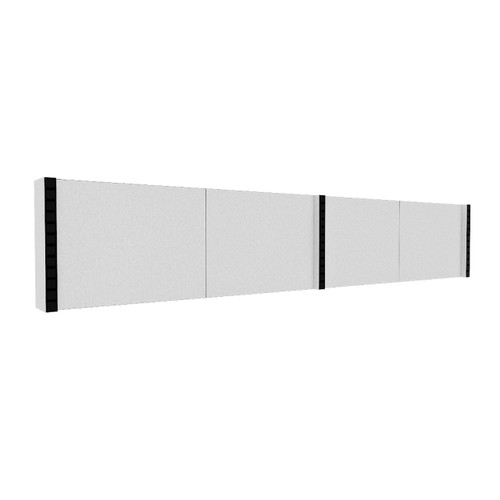 EverPanel 16'9" x 3' Pony Wall Kit - Marble Gray SoundSorb With Black Frame