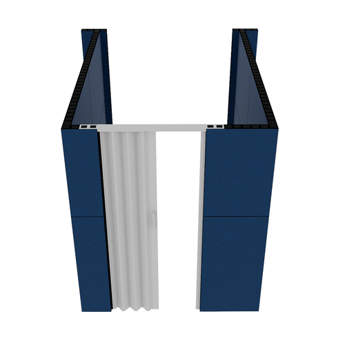 EverPanel 6' x 8'6" x 7' U-Shaped Room Kit - Dark Blue SoundSorb With Black Frame