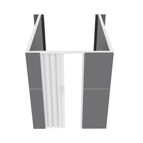EverPanel 6' x 8'6" x 7' U-Shaped Room Kit - Dark Gray SoundSorb With White Frame