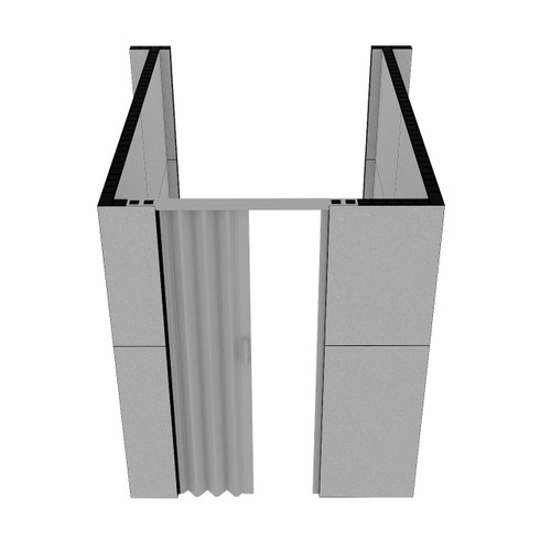 EverPanel 6' x 8'6" x 7' U-Shaped Room Kit - Marble Gray SoundSorb With Black Frame