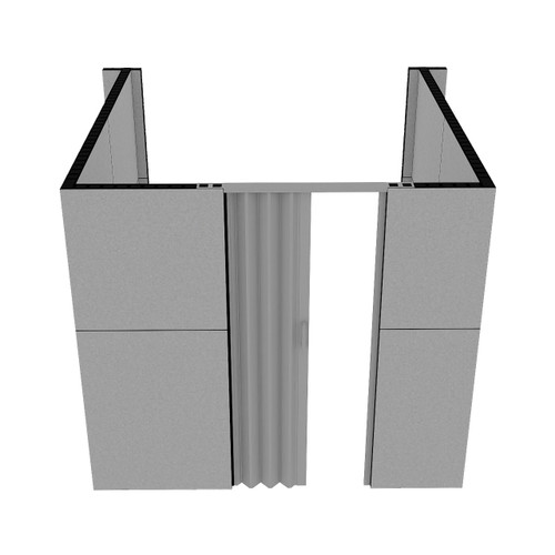 EverPanelÂ® 8' x 8'6" x 7' U-Shaped Room Kit - Marble Gray SoundSorbª With Black Frame