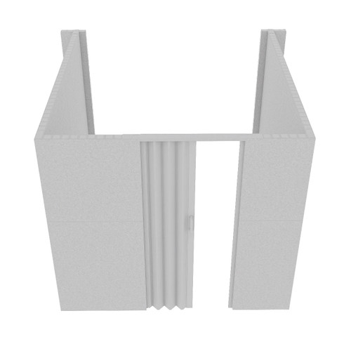 EverPanel 8' x 8'6" x 7' U-Shaped Room Kit - Marble Gray SoundSorb With White Frame