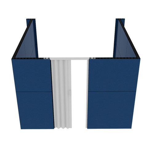EverPanel 10' x 10'6" x 7' U-Shaped Room Kit - Dark Blue SoundSorb With Black Frame