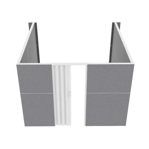 EverPanel 10' x 10'6" x 7' U-Shaped Room Kit - Dark Gray SoundSorb With White Frame