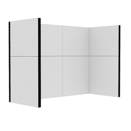 EverPanel 10' x 4'3" x 7' Trade Show Booth Kit - White With Black Frame
