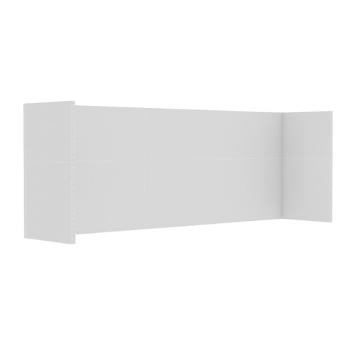 EverPanel 20' x 4'3" x 7' Trade Show Booth Kit - White With White Frame