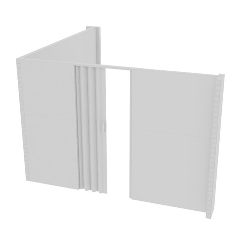 EverPanel 10'3" x 10'6" x 7' L-Shaped Wall Kit w/ Door - White With White Trim