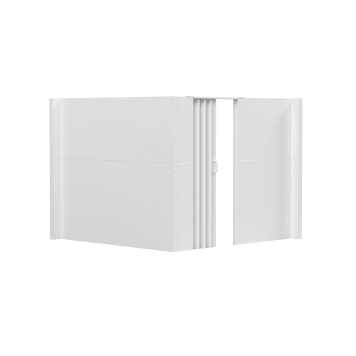 EverPanel 8'3" x 8'6" x 7' L-Shaped Wall Kit w/ Door - White With Black Trim
