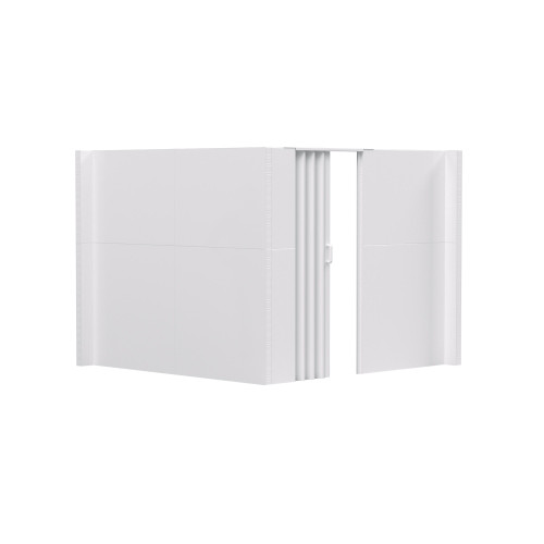 EverPanel 8'3" x 8'6" x 7' L-Shaped Wall Kit w/ Door - Marble Gray SoundSorb With Black Trim