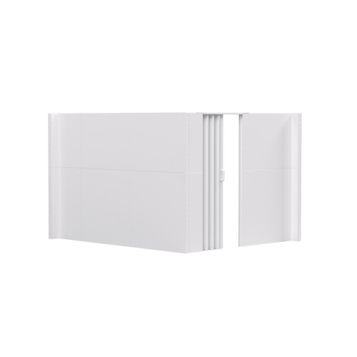 EverPanel 10'3" x 6'6" x 7' L-Shaped Wall Kit w/ Door - Light Blue SoundSorb With White Trim