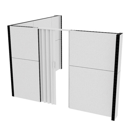 EverPanel 10'3" x 10'6" x 7' L-Shaped Wall Kit w/ Door - Marble Gray SoundSorb With Black Trim