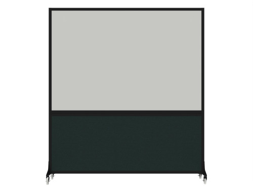 DivideWrite Portable Whiteboard Partition 6' x 6' Forest Green Fabric - Black Trim