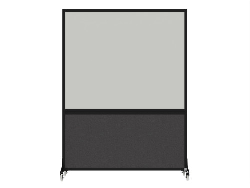 DivideWriteª Portable Whiteboard Partition 5' x 6' Charcoal Gray Fabric - Black Trim