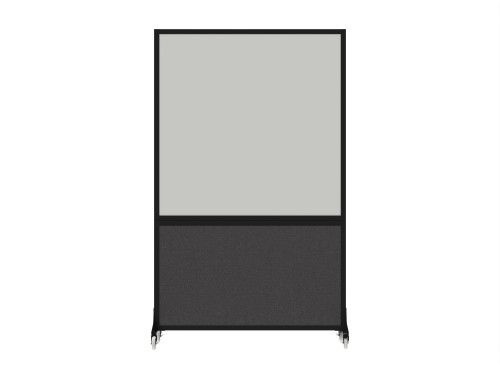 DivideWrite Portable Whiteboard Partition 4' x 6' Charcoal Gray Fabric - Black Trim