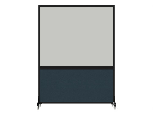 DivideWriteª Portable Whiteboard Partition 5' x 6' Caribbean Fabric - Black Trim