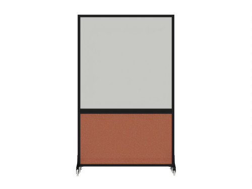 DivideWriteª Portable Whiteboard Partition 4' x 6' Papaya Fabric - Black Trim