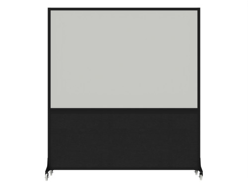 DivideWriteª Portable Whiteboard Partition 6' x 6' Black Fabric - White Trim