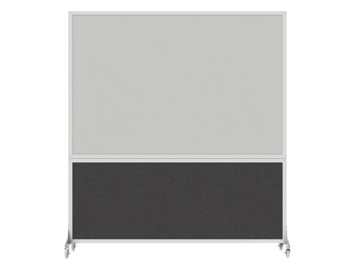 DivideWriteª Portable Whiteboard Partition 6' x 6' Charcoal Gray Fabric - White Trim
