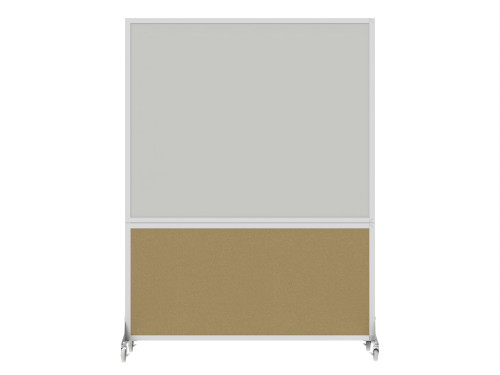 DivideWriteª Portable Whiteboard Partition 5' x 6' Beige Fabric - White Trim