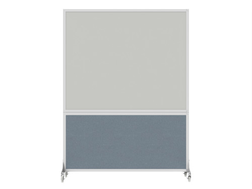 DivideWriteª Portable Whiteboard Partition 5' x 6' Powder Blue Fabric - White Trim